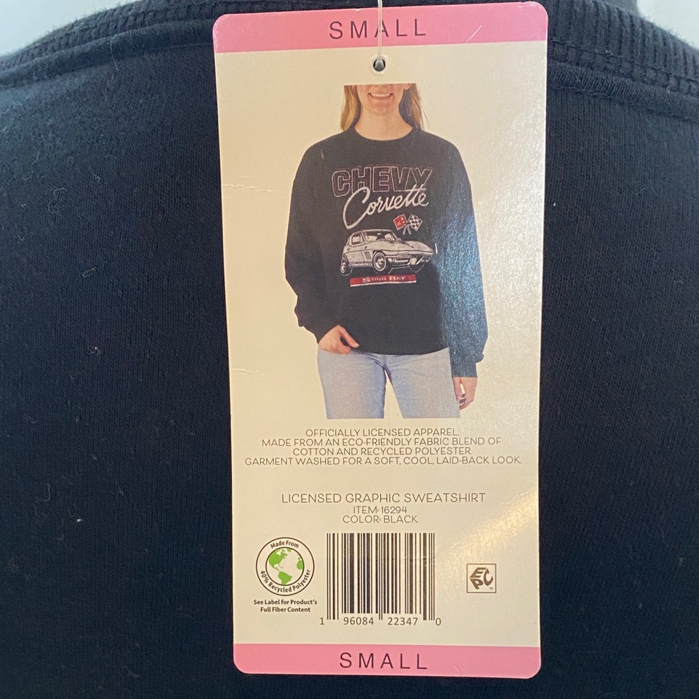 Corvette Black Retro Car Sweatshirt S - Picture 6 of 10